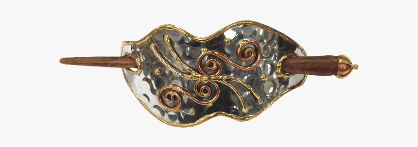 Scrollwork Stick Barrette - Brass, HD Png Download