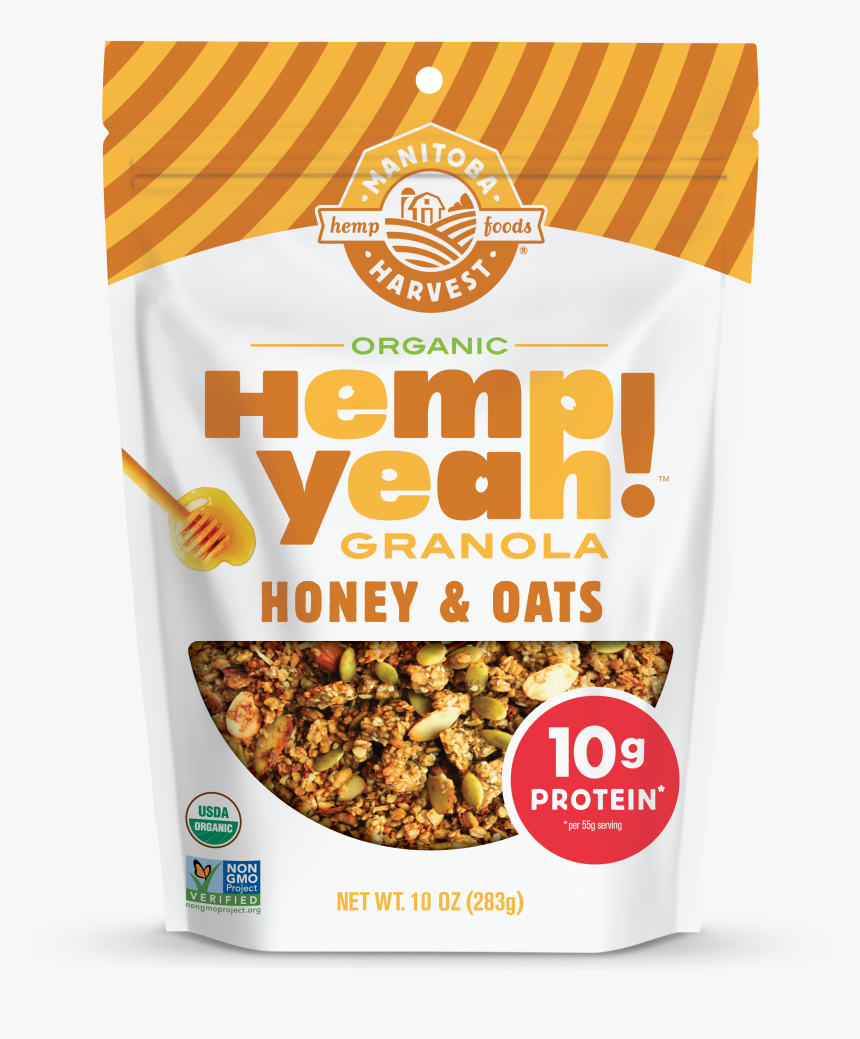 Honey & Oats Organic Granola - Manitoba Harvest Hemp Yeah Granola, HD Png Download