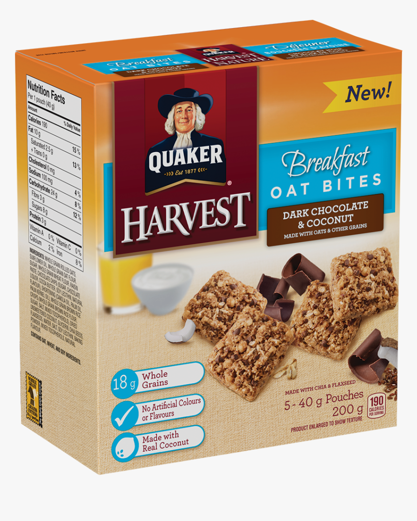 Quaker® Harvest Dark Chocolate & Coconut Oat Bites - Quaker Harvest Oat Bites, HD Png Download