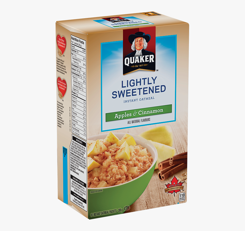Quaker® Lightly Sweetened Apples & Cinnamon Instant - Quaker Oats High Protein Oatmeal, HD Png Download