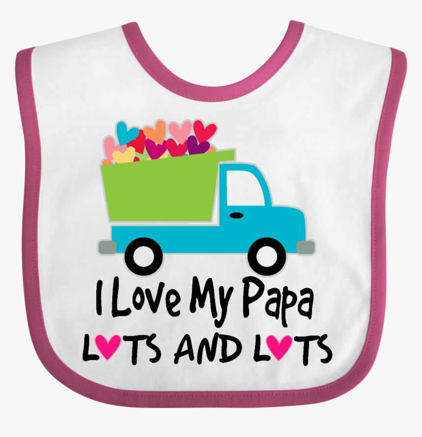 I Love My Papa Grandchild Baby Bib White And Raspberry - Love Auntie, HD Png Download