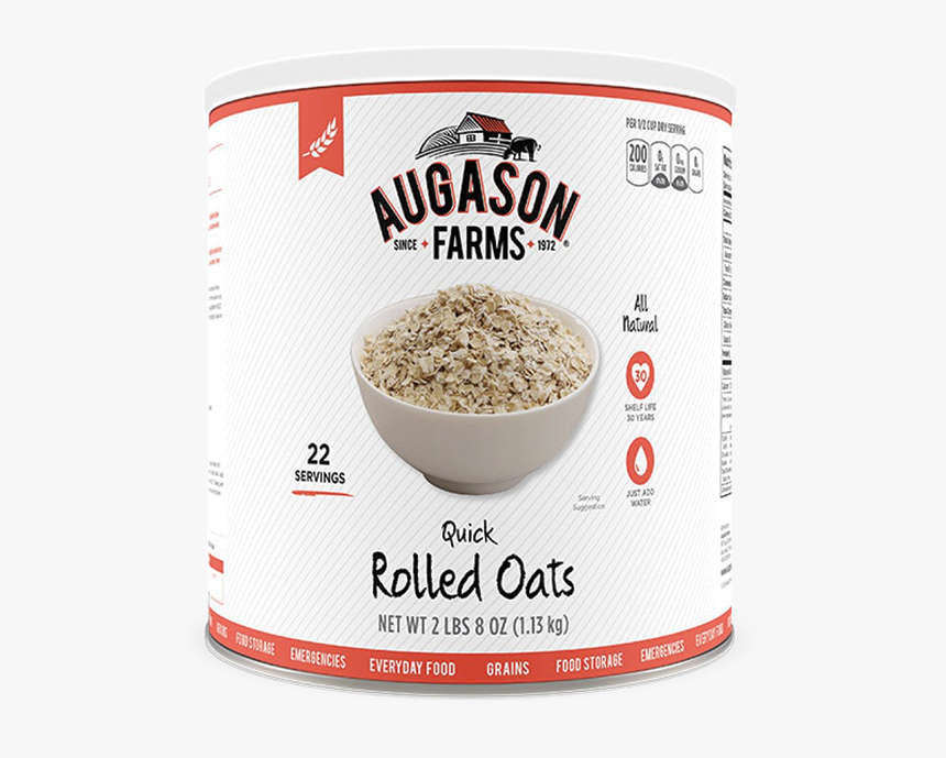 Augason Farms® Quick Rolled Oats Can - Distribuidor Augason Farms En España, HD Png Download