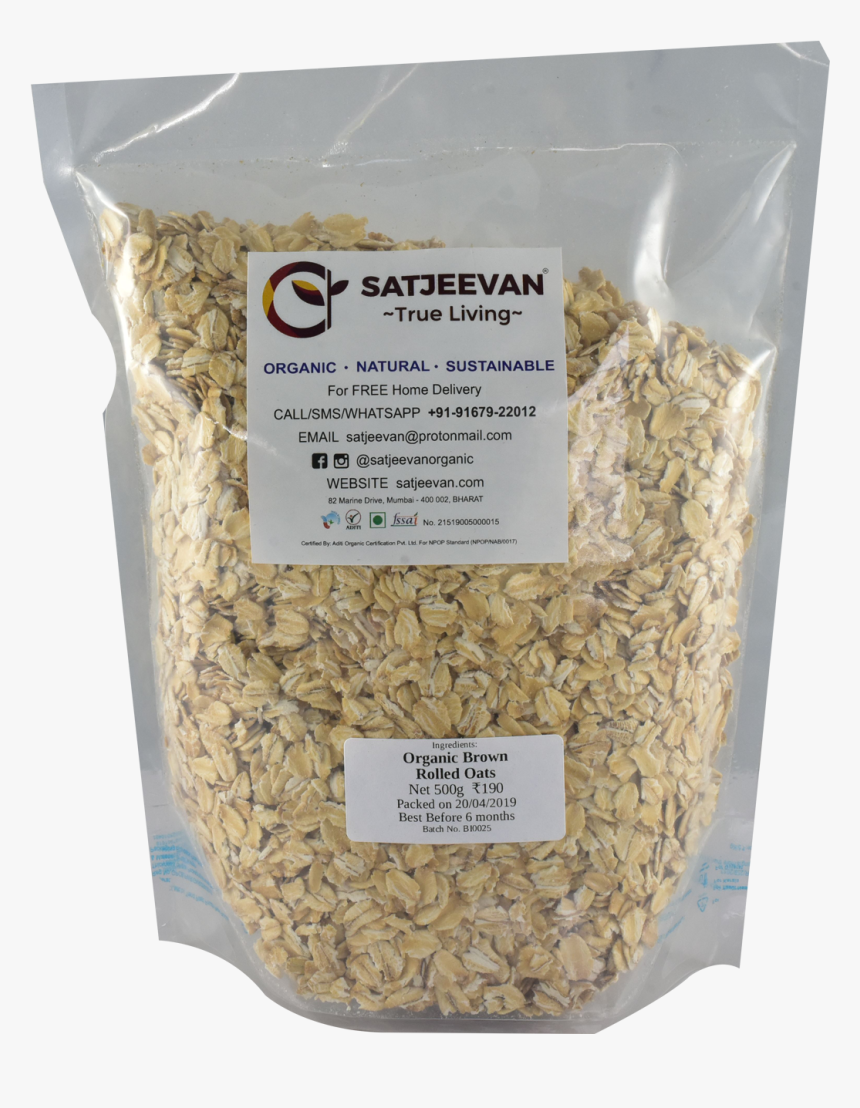 Organic Brown Oats Rolled 
 Data-zoom //cdn - Muesli, HD Png Download