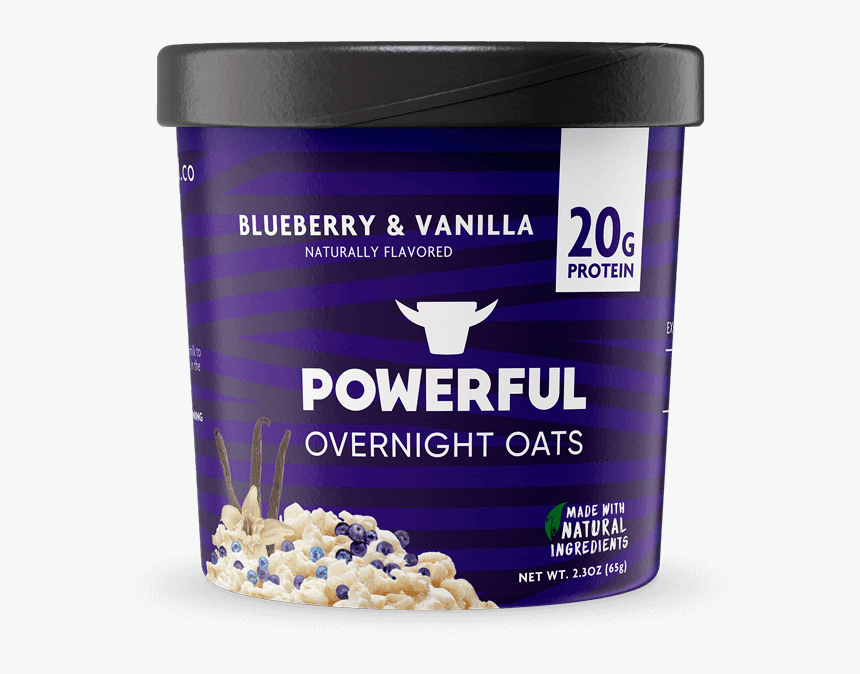 Blueberry Vanilla Protein Oats - Powerful Overnight Oats, HD Png Download