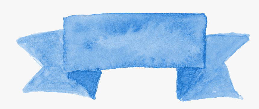 Banner Blue Watercolor Ribbon, HD Png Download