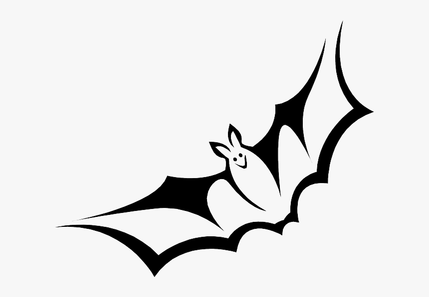 Bat, Outline, Silhouette, Bird, Animal, Mammal - Bat Clipart Black And White, HD Png Download