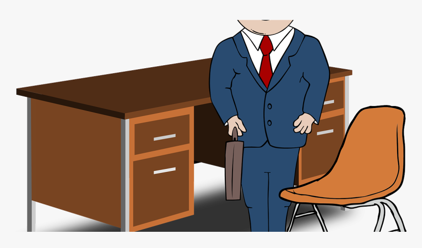 Man In Suit Clipart - Office Desk Clip Art, HD Png Download