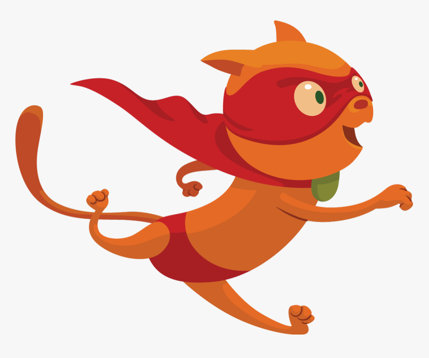 Orange Clipart Superhero - Cat Superhero Clipart, HD Png Download