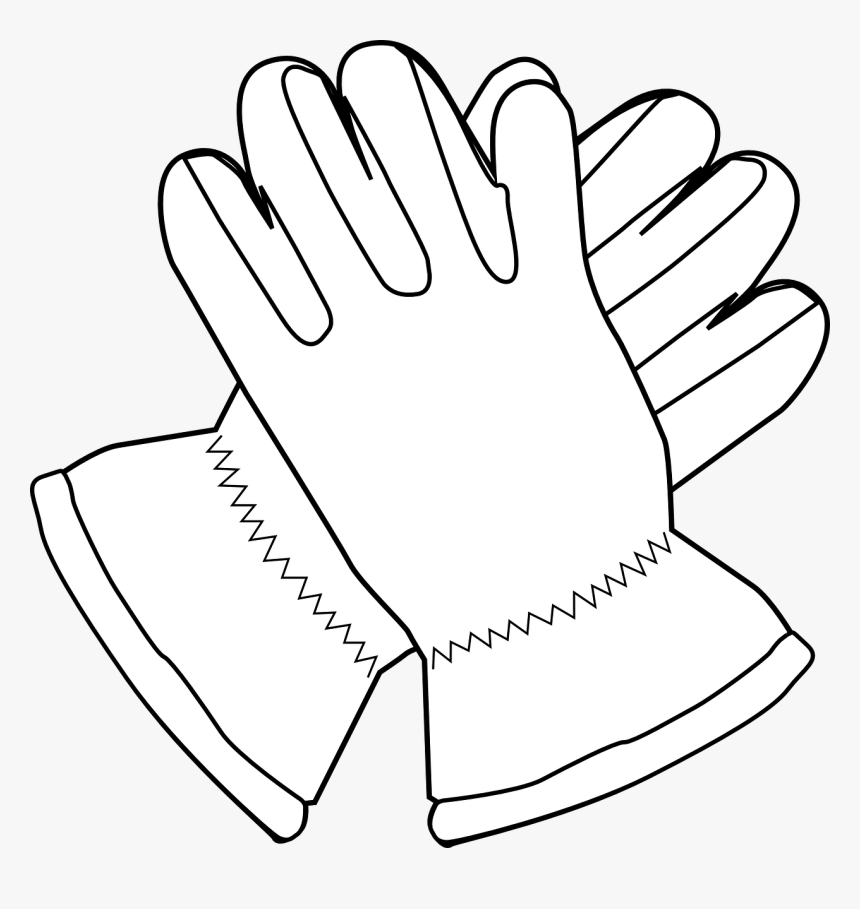 Gloves Mittens Outline Free Photo - Gloves Clip Art, HD Png Download