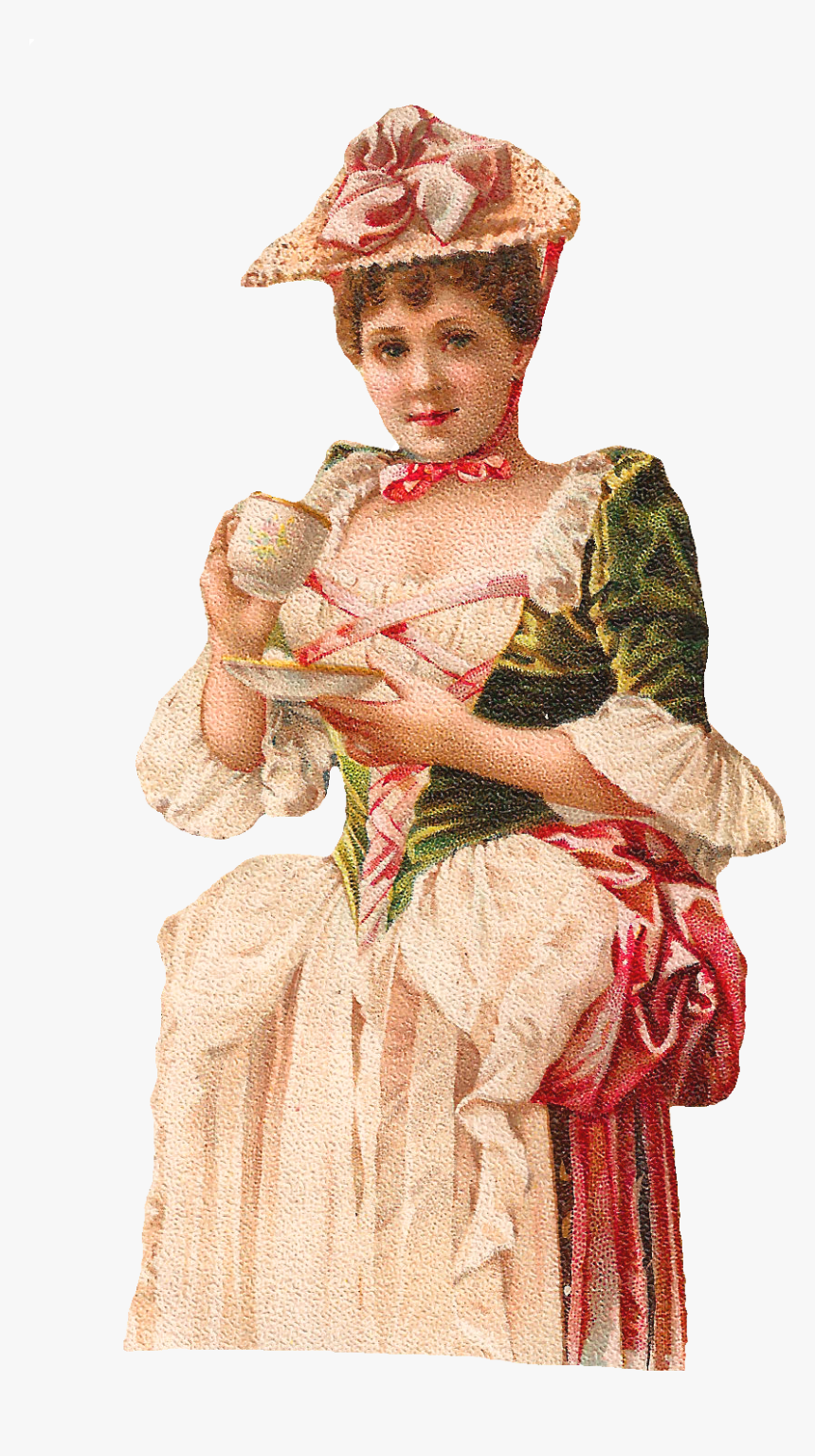 Woman Drinking Tea Clip Art - Vintage Ladies Drinking Tea, HD Png Download