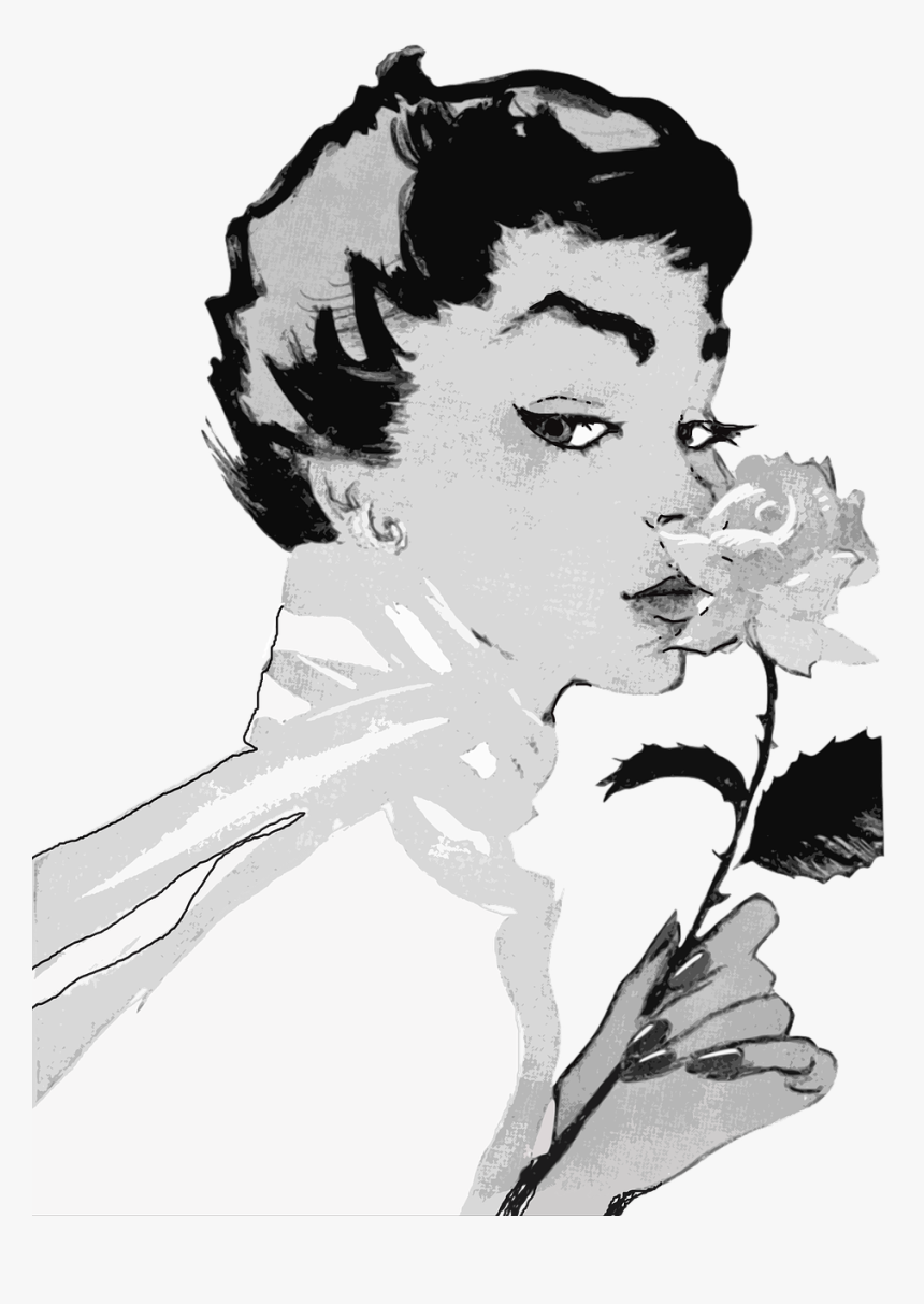 Vintage Woman Drawing, HD Png Download