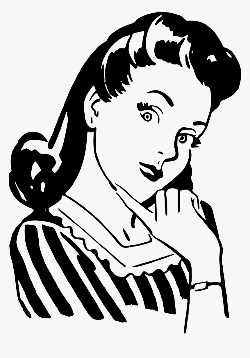 Hd Png Black And White Library Clipart Coy Big Image - Retro Clip Art Png, Transparent Png