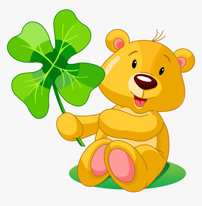 Transparent Teddy Bear Vector Png - St Patrick's Day Cute Clipart, Png Download