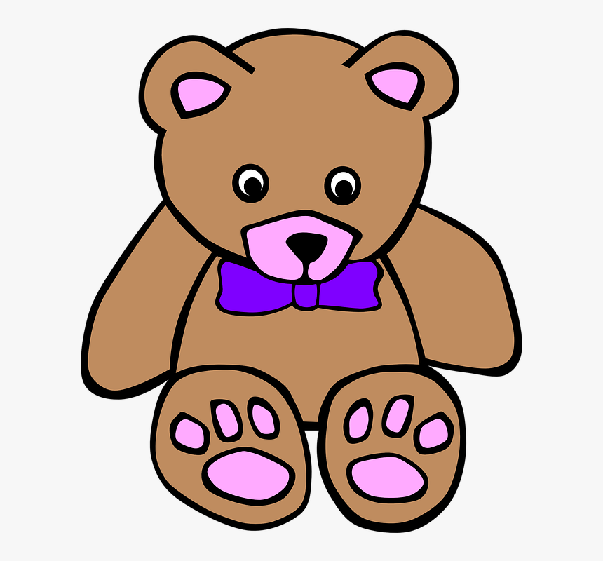 Teddy Bear, Teddy, Bear, Toy, Cute, Brown - Stuffed Toy Black And White, HD Png Download