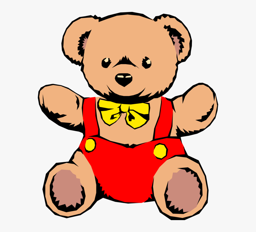 Vector Illustration Of Child S Stuffed Animal Teddy, HD Png Download