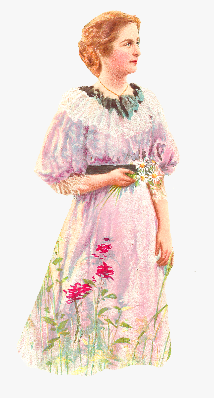 Woman Vintage Image Digital Image - Woman Clipart Vintage Gown, HD Png Download