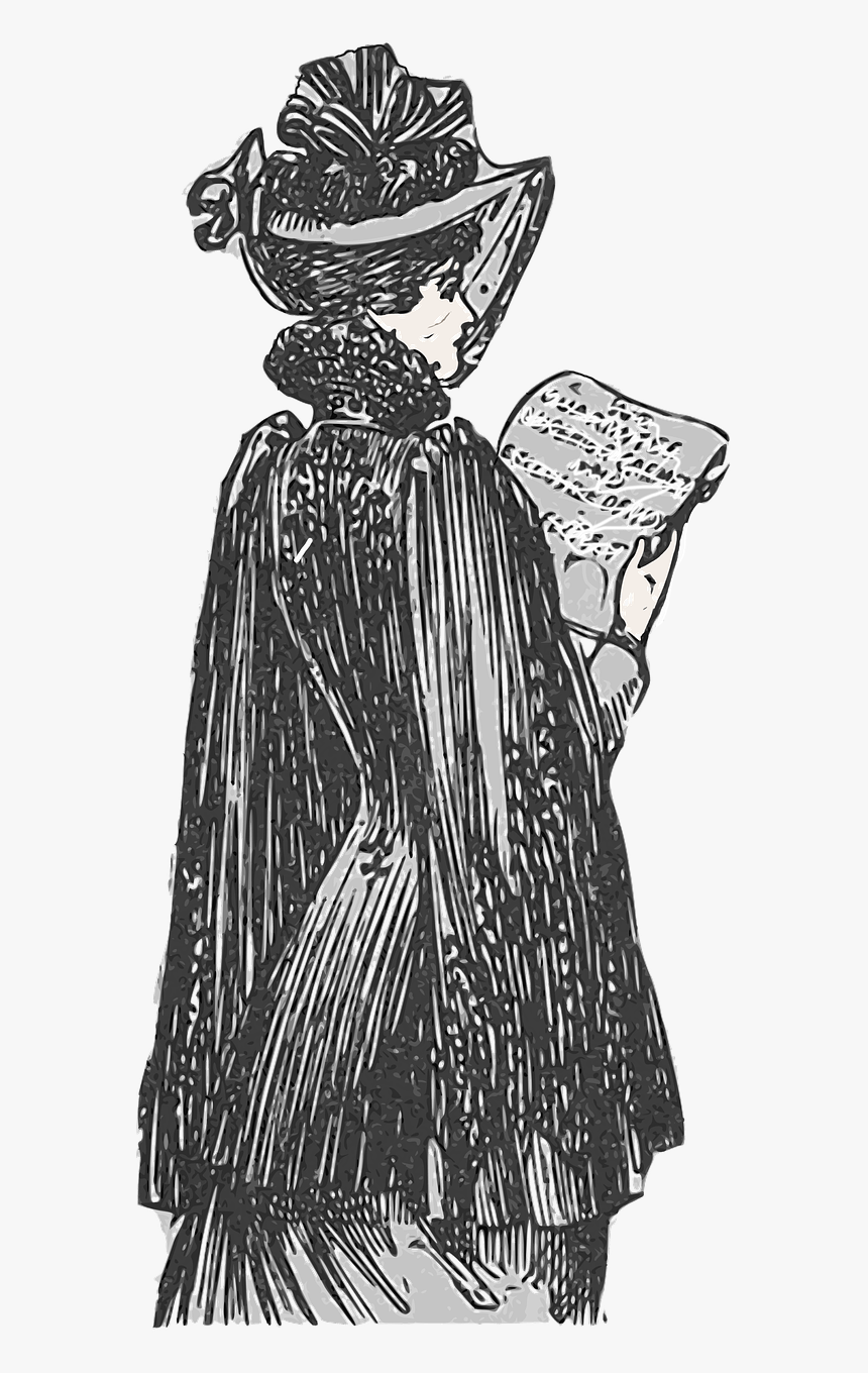 Vintage Woman Drawing Png, Transparent Png