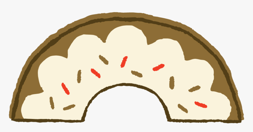 See Here Donut Clipart Transparent Background - Half Of A Donut, HD Png Download