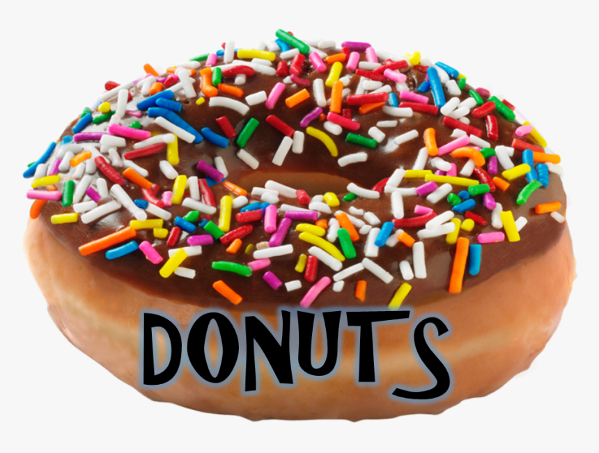 Doughnut Clipart Word - Chocolate Frosting With Sprinkles Donut, HD Png Download