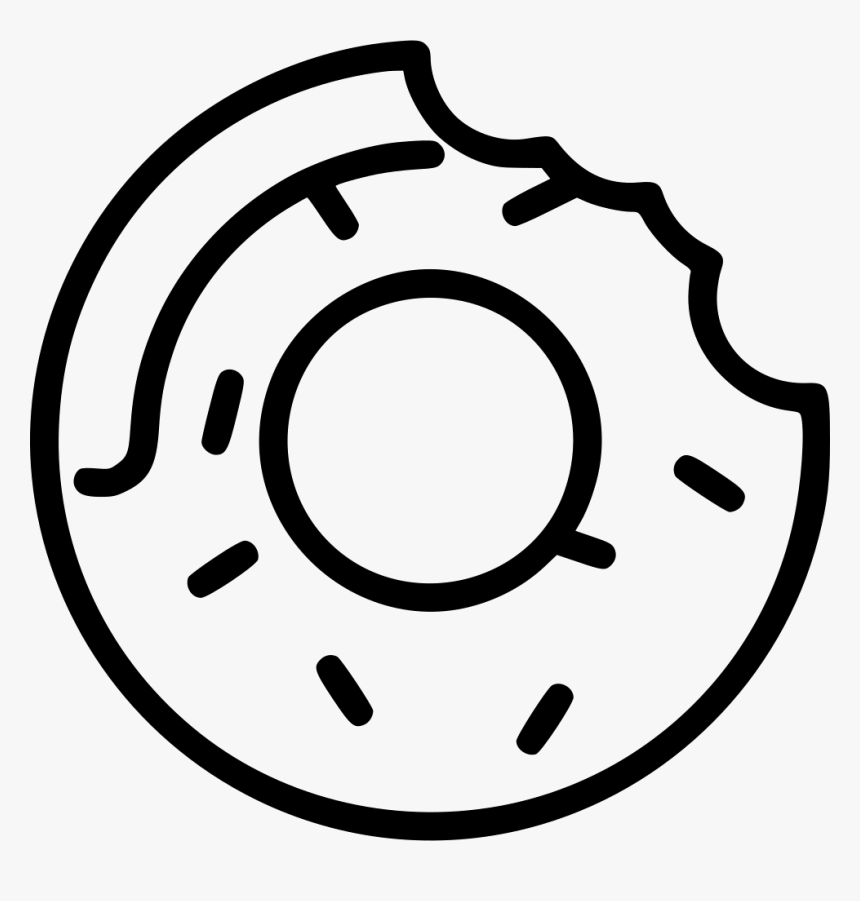 Donut Clipart Sugar Donut - Transparent Donut Clipart Black And White, HD Png Download