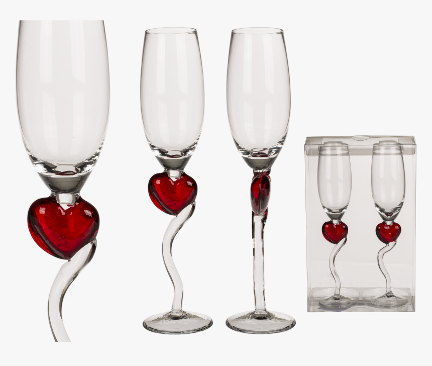 Flute Champagne Avec Coeur, HD Png Download