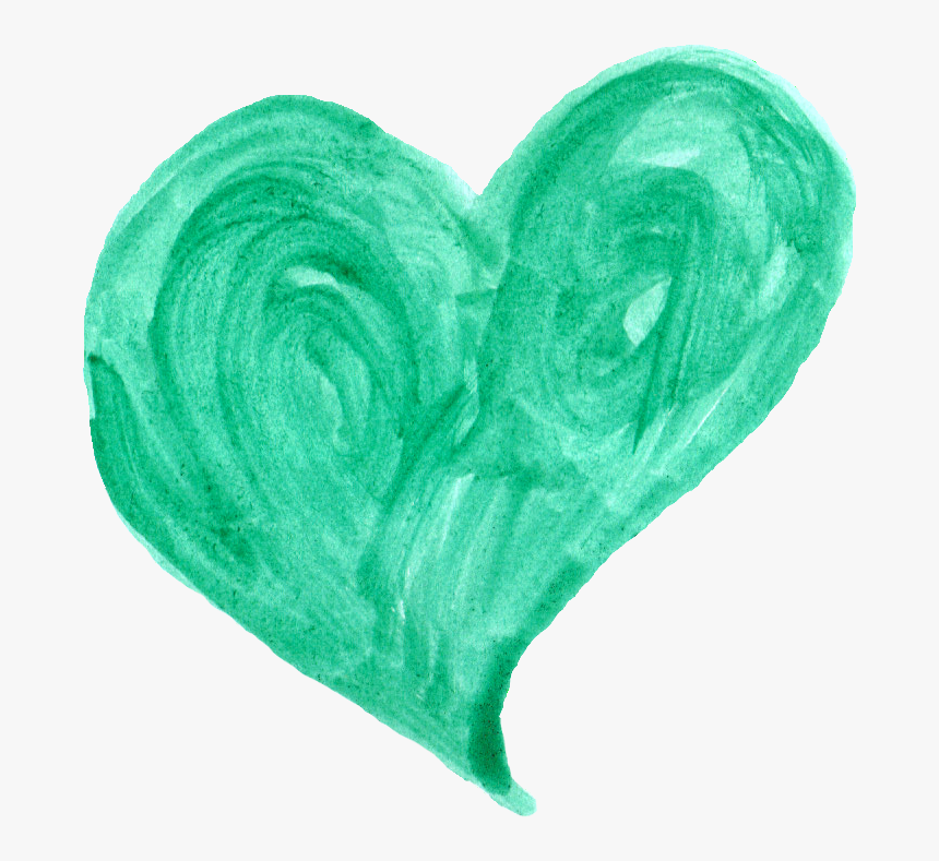 Green Heart Png - Green Watercolor Heart Png, Transparent Png