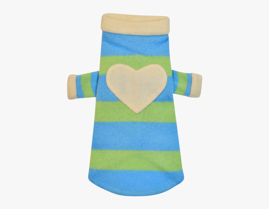 Blue & Green Heart Sweater - Wool, HD Png Download