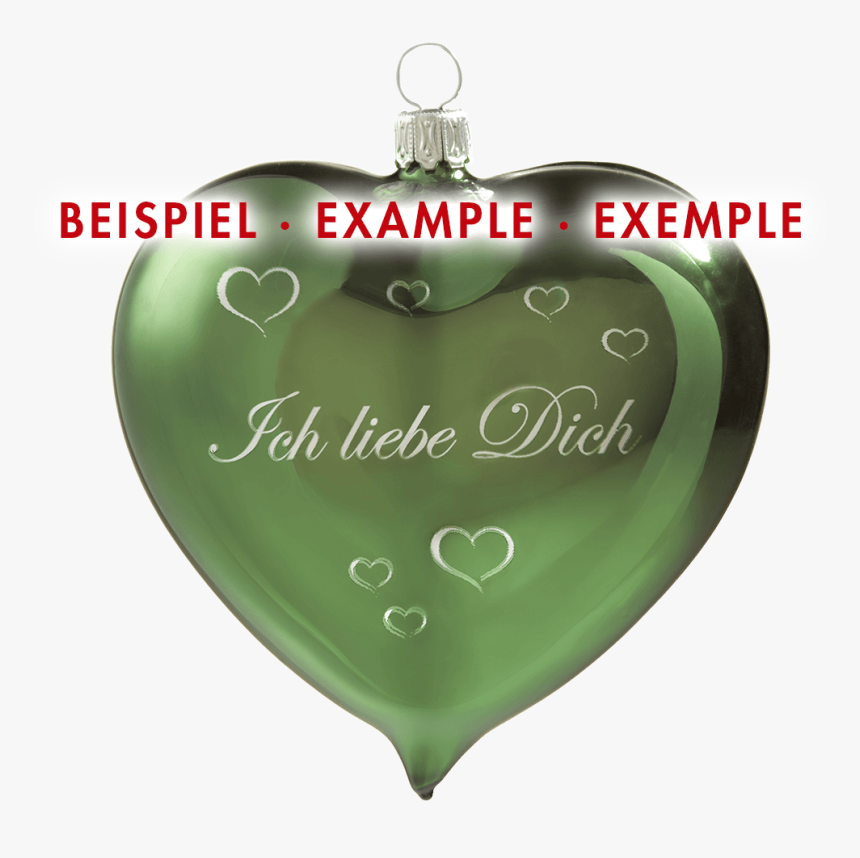 Glass Heart Opal Green, With Hearts, Inscription Possible - Apple A Day, HD Png Download