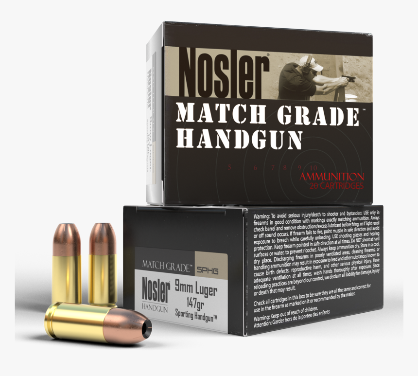 Nosler Match Grade Handgun 9mm 147gr, Jacket Hollow - 9mm Nosler Bullets, HD Png Download