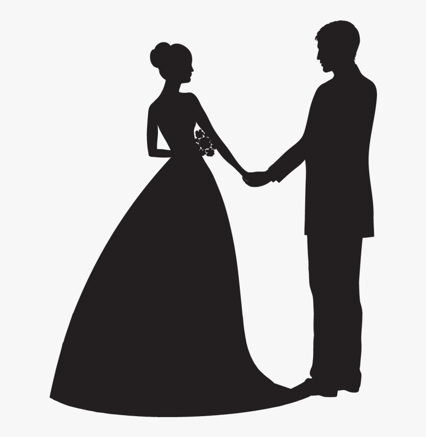 Sticker Couple Mari U00e9s Color Stickers Black Bride - Vector Wedding Design Png, Transparent Png