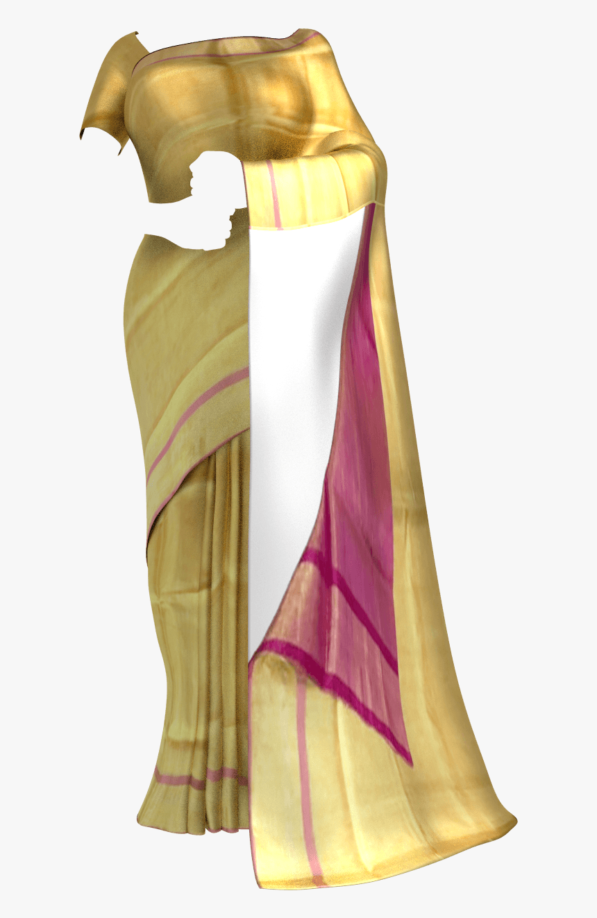 Shop Golden Tissue Silk Saree With Magenta Pallu & - Paithani Saree Parrot Green, HD Png Download