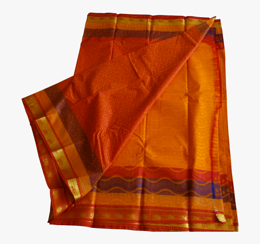 Art Silk Saree With Contrast Blouse - Silk, HD Png Download