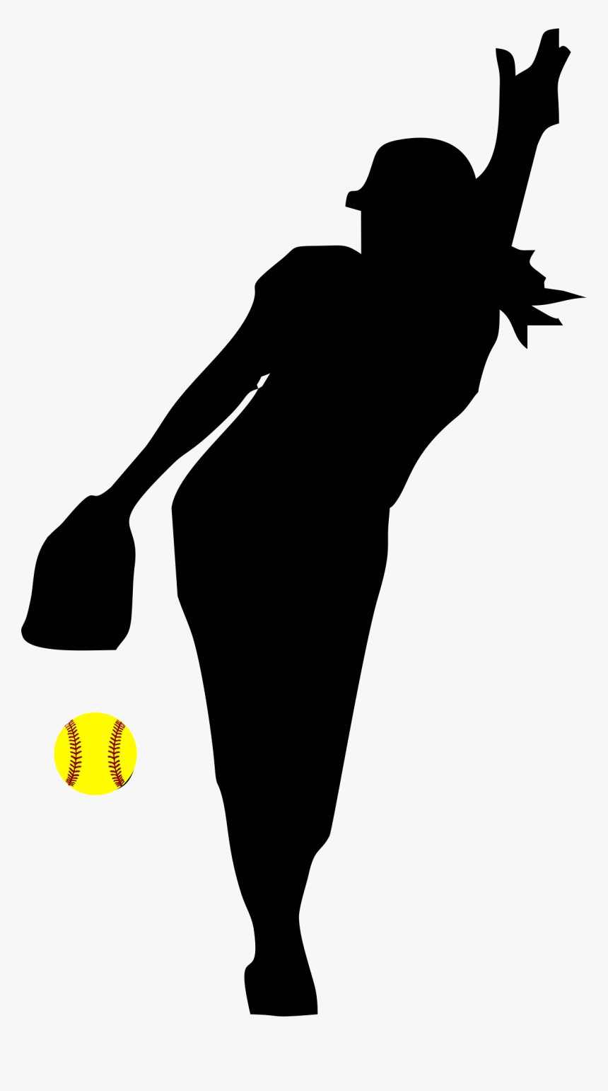 Softball Fastpitch Clip Art Transparent Background - Silhouette Softball Player Png, Png Download