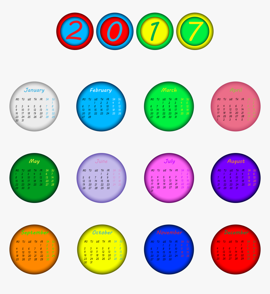 2017 Calender Png , Png Download, Transparent Png