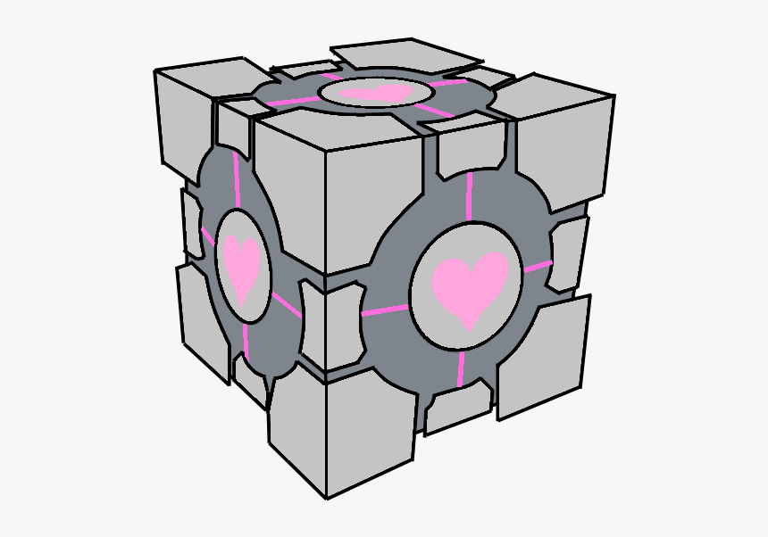 Portal Companion Cube Drawing, HD Png Download
