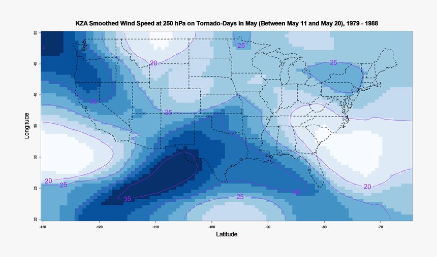 Geographic Distribution Of Jet Stream On Tornado Days - Atlas, HD Png Download