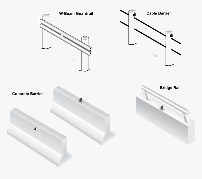 Typical Barrier Reflector Installation - Parallel, HD Png Download