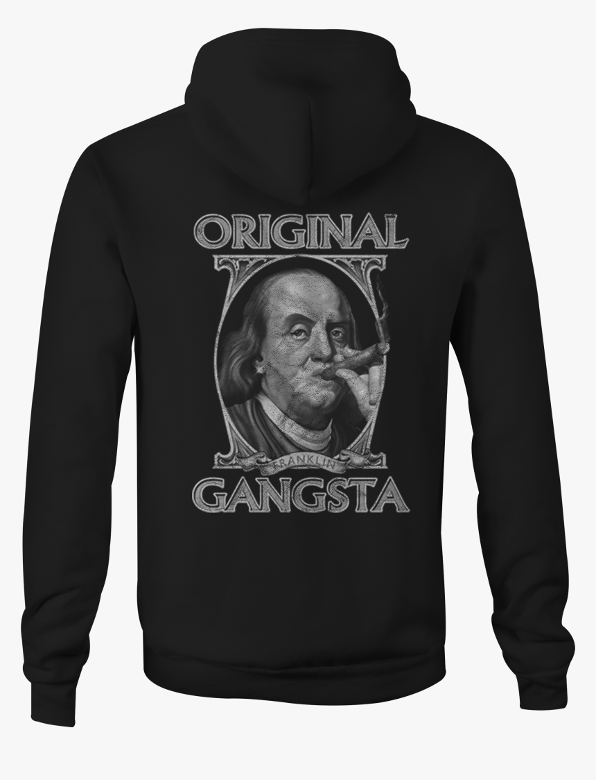 Zip Up Hoodie Gangster Ben Franklin Usa Hooded Sweatshirt - Gangster Benjamin Franklin, HD Png Download
