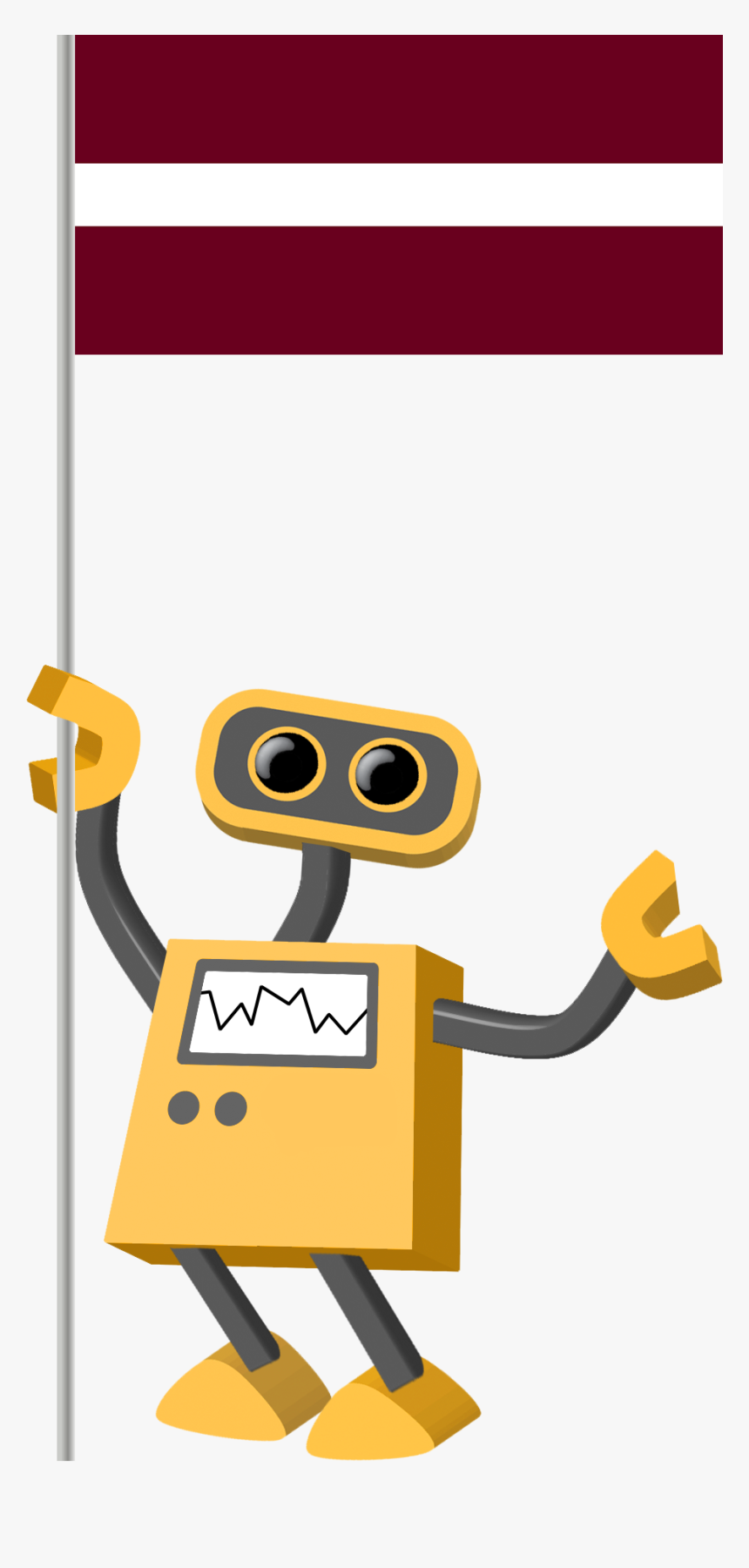 Flag Bot, Latvia - Transparent Cartoon Stop Sign, HD Png Download