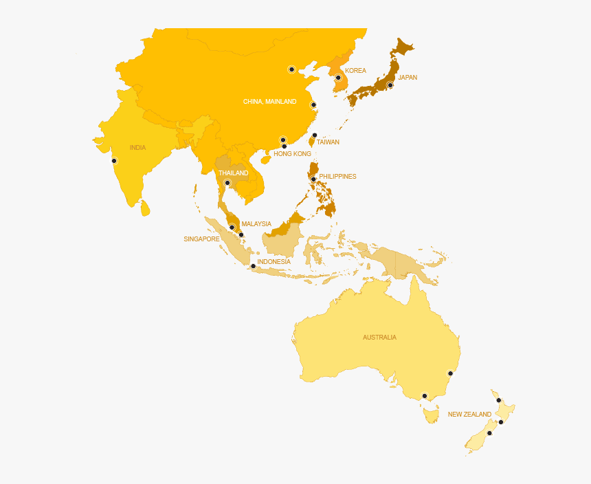 Latin America - Map Of Asia Grey, HD Png Download
