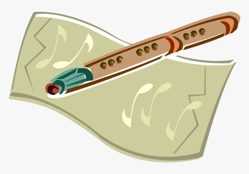 Vector Illustration Of Wooden Flute Musical Instrument, HD Png Download
