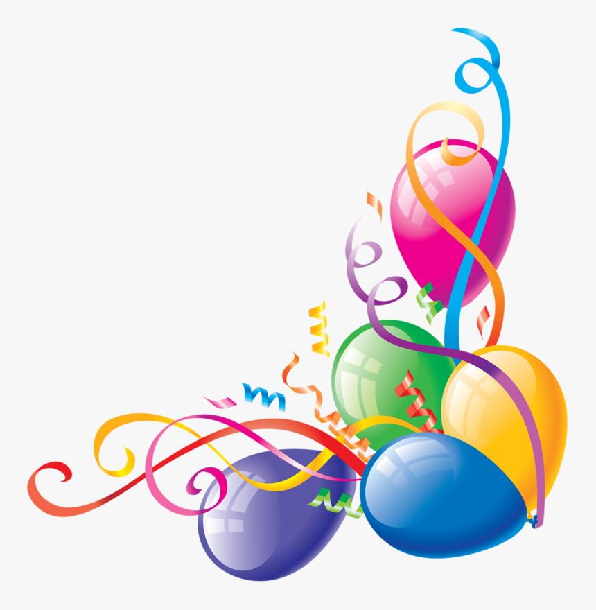 Bordes Pinterest Birthdays - Balloon Corner Border, HD Png Download
