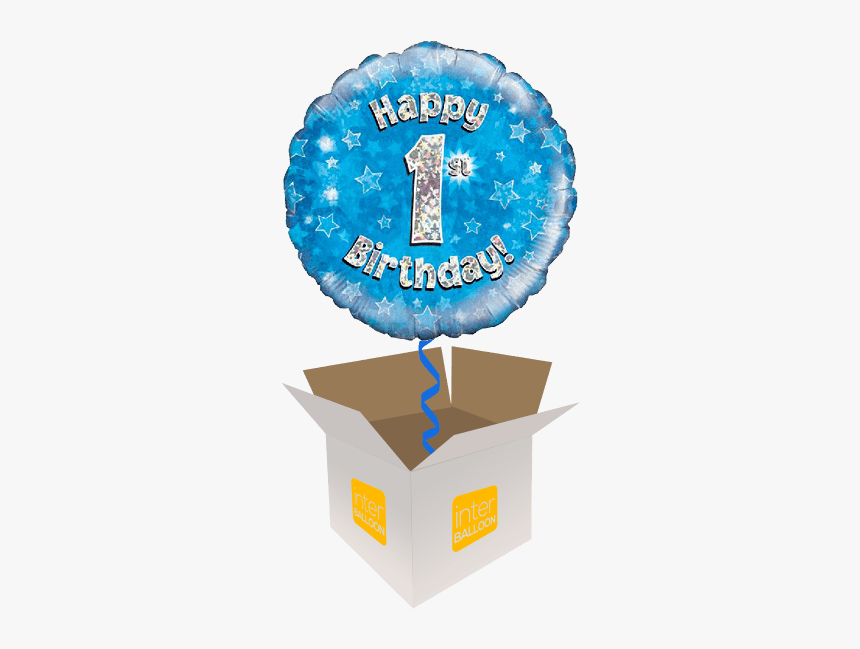 Happy 1st Birthday Blue Holographic - Happy 10th Birthday Balloons, HD Png Download