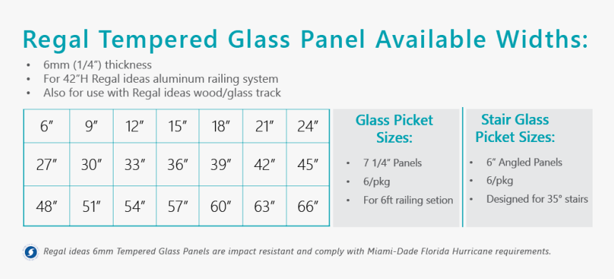 Regal Railing Glass Sizes, HD Png Download