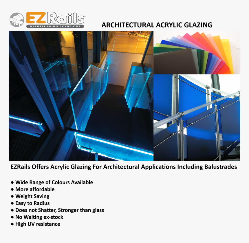 Glass Balustrade Kit With Top Rail - Glass Railing With Led, HD Png Download