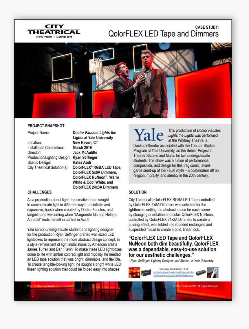 Qolorflex Led Tape And Qolorflex Nuneon At Yale University - Flyer, HD Png Download