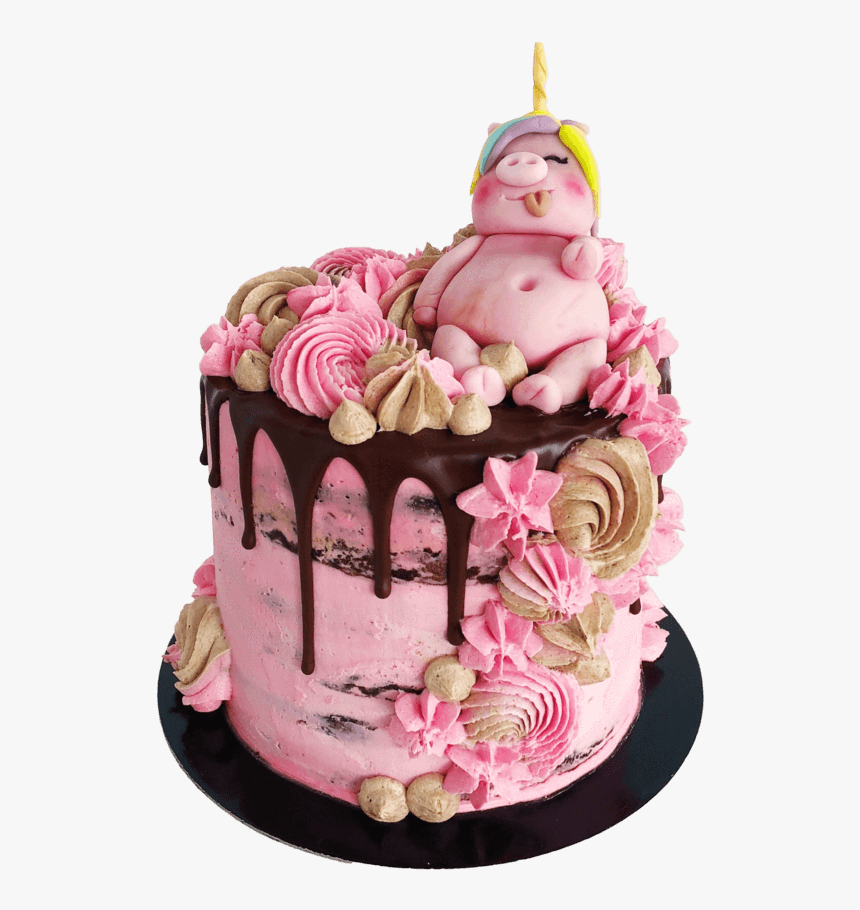 Pig In A Unicorn Cake 
 Class - Birthday Cake Pig Cake, HD Png Download