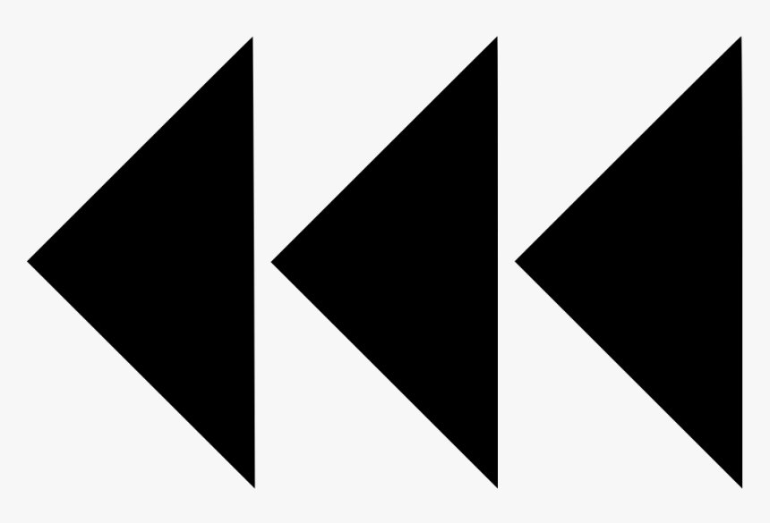 Three Arrows Back Rewind Design - Three Arrows Png Icon, Transparent Png