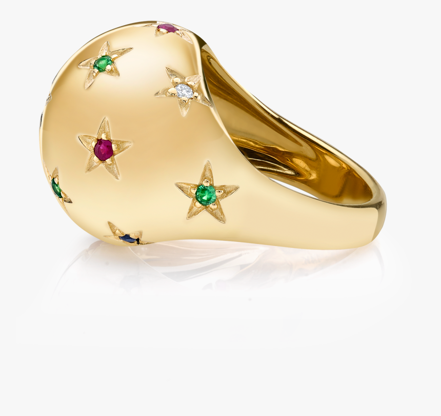 Diamond And Tri Color Star Bombe Ring - Ring, HD Png Download