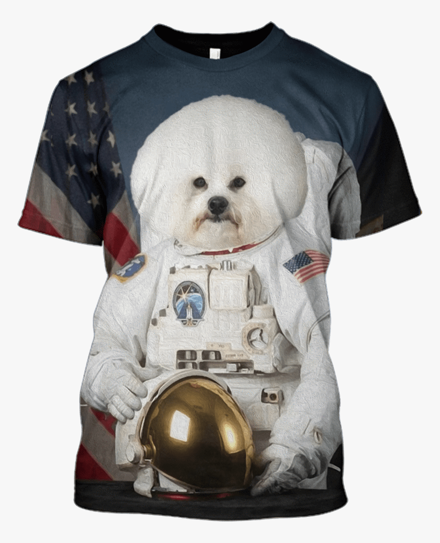 Gearhuman 3d White Dog Astronaut Tshirt - Dog That Went To The Moon, HD Png Download